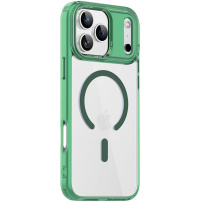 Prozirna maska s obojenim okvirom i MagSafe za iPhone 17 Pro - zelena
