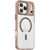Prozirna maska ​​s obojenim okvirom i MagSafe za iPhone 17 Pro - smeđa