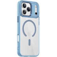 Prozirna maska s obojenim okvirom i MagSafe za iPhone 17 Pro Max - plava