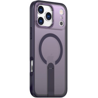Maska s preklopnim postoljem i MagSafe za iPhone 17 Pro Max - tamnoljubičasta