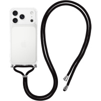 Prozirna maska s vezicom za iPhone 17 Pro Max - crna