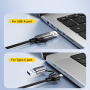 ESSAGER 2u1 ethernet adapter - RJ45 na USB-C / USB-A - siva