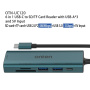 ONTEN UC120 6u1 hub - utor za SD / TF karticu / USB-C / 3x USB-A na USB-C - sivi