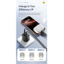 ESSAGER ES-CD54 mini adapter za brzo punjenje s USB-C / USB-A priključcima - 20W - bijeli