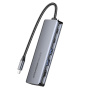 ESSAGER ES-HB01 6u1 hub - SSD disk / HDMI / 2x USB-C / 2x USB-A na USB-C - tamno sivi