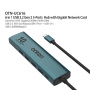 ONTEN UC616 7u1 hub - RJ45 / 2x USB-C / 4x USB-A na USB-C - petrolej