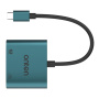 ONTEN UC288 2u1 adapter - HDMI / RJ45 na USB-C - petrolej boja