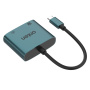 ONTEN UC289 2u1 adapter - VGA / RJ45 na USB-C - petrolej