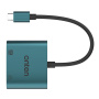 ONTEN UC289 2u1 adapter - VGA / RJ45 na USB-C - petrolej