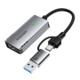 ESSAGER ES-CJK01 2u1 video adapter - HDMI na USB-C / USB-A - tamnosiva