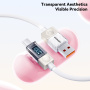 ESSAGER Crystal Clear pleteni kabel za punjenje i prijenos podataka - USB-A na USB-C - 1 m - plavo-ljubičasti