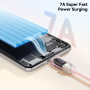 ESSAGER Crystal Clear pleteni kabel za punjenje i prijenos podataka - USB-A na USB-C - 1 m - ružičasti