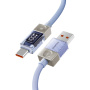 ESSAGER Crystal Clear pleteni kabel za punjenje i prijenos podataka - USB-A na USB-C - 2 m - plavo-ljubičasti