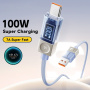 ESSAGER Crystal Clear pleteni kabel za punjenje i prijenos podataka - USB-A na USB-C - 2 m - plavo-ljubičasti