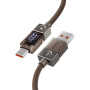 ESSAGER Crystal Clear pleteni kabel za punjenje i prijenos podataka - USB-A na USB-C - 2 m - smeđa