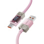 ESSAGER Crystal Clear pleteni kabel za punjenje i prijenos podataka - USB-A na USB-C - 2 m - ružičasti