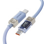 ESSAGER Crystal Clear pleteni kabel za punjenje i prijenos podataka - USB-C na USB-C - 1 m - plavo-ljubičasti