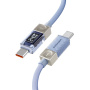 ESSAGER Crystal Clear pleteni kabel za punjenje i prijenos podataka - USB-C na USB-C - 2 m - ljubičasto-plavi