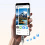 ESSAGER Crystal Clear pleteni kabel za punjenje i prijenos podataka - USB-C na USB-C - 2 m - ljubičasto-plavi