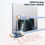 ESSAGER Crystal Clear opletený nabíjecí a datový kabel - USB-C na USB-C - 2 m - bílý