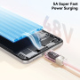 ESSAGER Crystal Clear opletený nabíjecí a datový kabel - USB-C na USB-C - 2 m - bílý