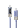 ESSAGER Crystal Clear pleteni kabel za punjenje i prijenos podataka - USB-C na Lightning - 1 m - plavo-ljubičasti