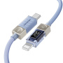 ESSAGER Crystal Clear pleteni kabel za punjenje i prijenos podataka - USB-C na Lightning - 1 m - plavo-ljubičasti