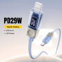 ESSAGER Crystal Clear pleteni kabel za punjenje i prijenos podataka - USB-C na Lightning - 1 m - plavo-ljubičasti
