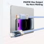 ESSAGER Crystal Clear pleteni kabel za punjenje i prijenos podataka - USB-C na Lightning - 1 m - plavo-ljubičasti