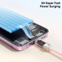 ESSAGER Crystal Clear pleteni kabel za punjenje i prijenos podataka - USB-C na Lightning - 1 m - plavo-ljubičasti