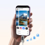 ESSAGER Crystal Clear pleteni kabel za punjenje i prijenos podataka - USB-C na Lightning - 1 m - plavo-ljubičasti