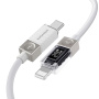 ESSAGER Crystal Clear pleteni kabel za punjenje i prijenos podataka - USB-C na Lightning - 1 m - bijeli