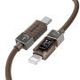 ESSAGER Crystal Clear pleteni kabel za punjenje i prijenos podataka - USB-C na Lightning - 2 m - smeđi