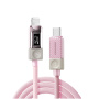 ESSAGER Crystal Clear pleteni kabel za punjenje i prijenos podataka - USB-C na Lightning - 2 m - ružičasti