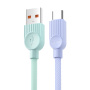 ESSAGER ES-X73 pleteni kabel za punjenje i prijenos podataka - USB-A na USB-C - 25 cm - mentol ljubičasta