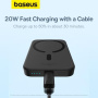 Baseus Magnetic Mini Air bežični MagSafe power bank s USB-C priključkom - 6 000 mAh - crna