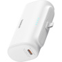 Baseus Kompaktna powerbanka s integriranim Lightning konektorom i USB-C priključkom - 5 000 mAh - bijela