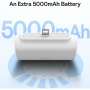 Baseus Kompaktna powerbanka s integriranim Lightning konektorom i USB-C priključkom - 5 000 mAh - bijela