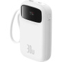 Baseus QPow2 powerbanka s integriranim USB-C kabelom i USB-C / USB-A priključcima - 10.000 mAh - bijela