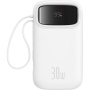 Baseus Qpow2 power banka s integriranim USB-C kabelom i USB-C / USB-A portovima - 20.000 mAh - bijela