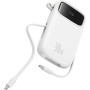 Baseus Qpow2 power banka s integriranim USB-C kabelom i USB-C / USB-A portovima - 20.000 mAh - bijela