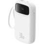 Baseus Qpow2 power banka s integriranim USB-C kabelom i USB-C / USB-A portovima - 20.000 mAh - bijela