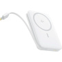 Baseus PicoGo Qi2 bežični MagSafe power bank s integriranim USB-C kabelom i USB-C priključkom - 10.000 mAh - bijeli