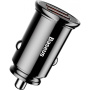 Baseus Kružni Plastični auto punjač s portovima 2x USB-A - 30W - crni