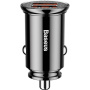 Baseus Kružni Plastični auto punjač s portovima 2x USB-A - 30W - crni