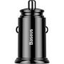 Baseus Kružni Plastični auto punjač s portovima 2x USB-A - 30W - crni