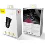 Baseus Kružni Plastični auto punjač s portovima 2x USB-A - 30W - crni