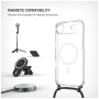 FIXED MagPure transparentna maska s vezicom za vrat i MagSafe za iPhone Air - crna