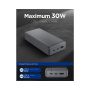 Spigen Essential prijenosni punjač s 2x USB-C / USB-A priključka - 30 000 mAh - siva