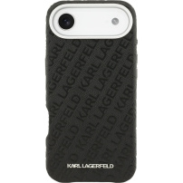 Karl Lagerfeld futrola s ponovljenim zrnatim logotipom s MagSafe za iPhone Air - crna